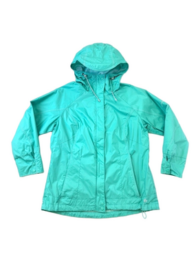 Columbia water resistant hooded jacket womens aqua zip front Medium Omni Sheild